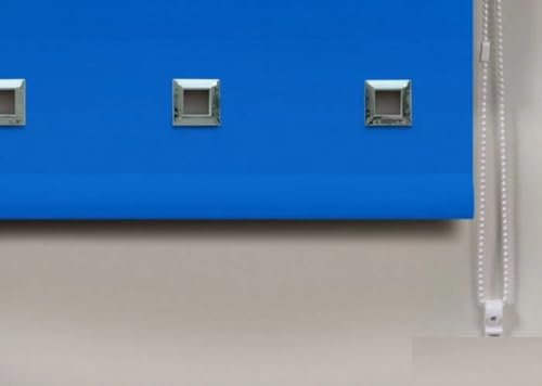 Optimal Products Roller Blinds Easy Fit Trimable Home Office Window Square Eyelet Fabric Blind 160cm Drop (Blue, 90 x 160 cm)