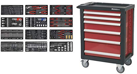 Sealey Rollcab 6 Drawer/Tool Chest on Wheels with Ball-Bearing Slides & 298pc Tool Kit - AP2406TBTC01