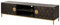 MASSIVMOEBEL24.DE Diamond TV-Board Mango 190 cm, grau geöltes Massivholz, massives Lowboard mit 2 Kabelführungen, 2 Türen, 2 offenen Fächern, Push-to-Open Technik, goldene Ornamente und Eisengestell