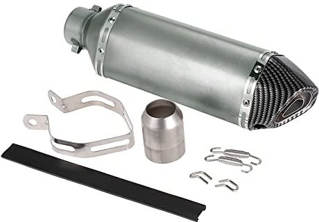 Shkalacar Universal Motorrad Auspuff Endrohr Klein Modifiziert 38mm-51mm mit Montagezubehör Passend für Motorrad ATV