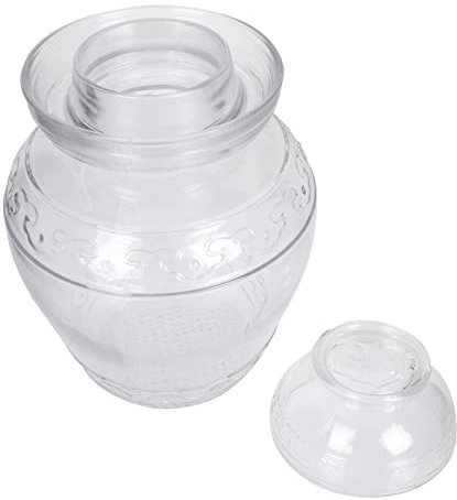 Bocal de fermentation en verre - Pot à cornichons traditionnel chinois Kimchi avec couvercle pour cornichons, choucroute, légumes, kombucha (1,5 kg)