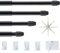 4 Stücks Gardinenstange kleben, Bistrogardinenstangen, Vorhangstange Ausziehbar, für Store, Schrank, Fenster, Küche, DIY-Projekte (70-120CM, Schwarz)