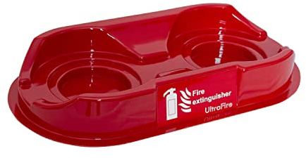 UltraFire Universal Economy Fire Point Extinguisher Stands - Suitable For Up To 9kg/9ltr Extinguishers - UK Manufactured (Double, Red)
