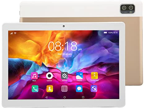 10,1 Zoll Tablet für Android 12-5G WiFi Talkable Bluetooth 5.0 Touch Tablet 6 GB+128 GB 200W+500W 1960 * 1080 MT6592 10 Core DREI Kartensteckplätze 8800MAh 100-240V Gold(EU)