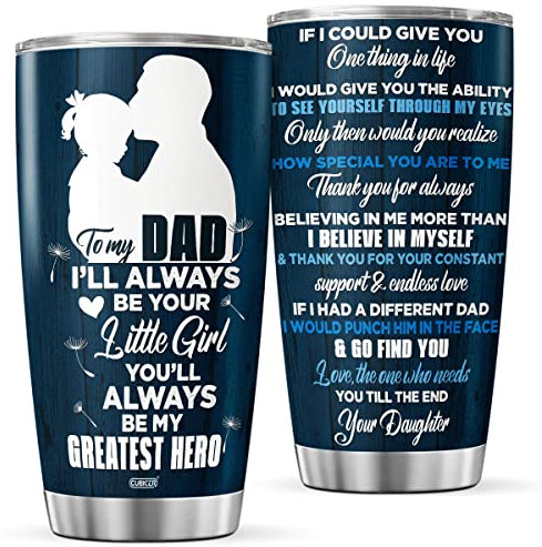 CUBICER Vaso de café para papá, taza de acero inoxidable de doble pared de 20 onzas con tapa para papá y padre, regalos para hombres, celebración de cumpleaños de esposa, hija, hijo, en Navidad, día