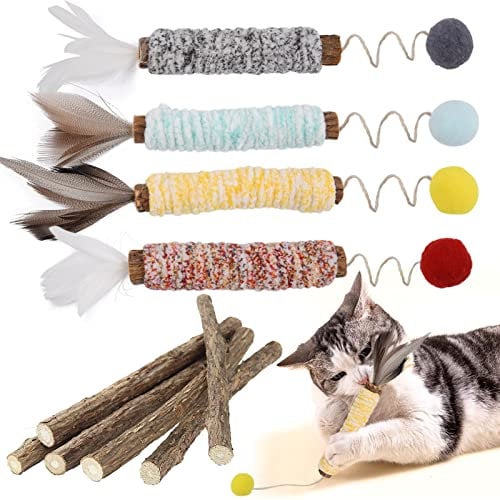PetGens Bâtonnets Herbe à Chat, Bâtonnets à Mâcher Matatabi Baton Chat Jouets pour Chats Intérieur (10 PCS)