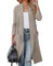 kinstell Lässige Damen-Strickjacke, langärmelig, vorne offen, drapiert, lange Strickjacke, Jacken, Pullover, Mantel, Blazer mit Taschen, khaki, S