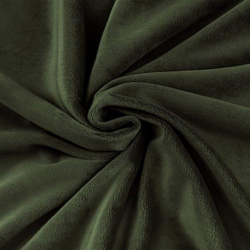 Textrend Microfaser-Plüsch - Minky-Glattes Stoff als Meterware - Stoff Shorty als Meterware in vielen Farben - Textilien 1x1.60m - Stoffe Meterware (Erdiges Grün)