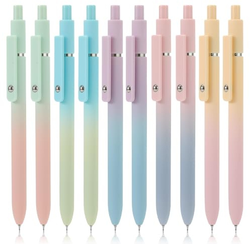 FIOVER Gelschreiber, schwarze Tinte, mittlere Spitze, 0,7 mm, glattes Schreiben, High-End-Serie, niedlicher Kugelschreiber für Tagebuch, Notizen, Büro, Schulbedarf, Geschenke für Damen und Herren, 10