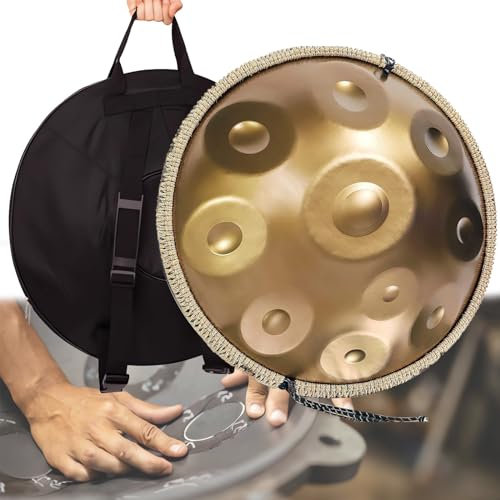 LXHGVKHJ 9/10/12 Notes Handpan Drum Instrument, 432Hz/440Hz Steel Hand Pan Drum Set With Handpan Bag, Drum Tripod And Mallet, 22 Inch Percussion Instrument (Color : 432Hz, Size : 10 Notes)
