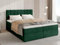 BROMARKT Boxspringbett mit Bettkasten Polsterbett mit Bonell-Matratze und Topper Doppelbett mit Stauraum Bett für Schlafzimmer gepolstertes Kopfteil Denver 180x200 Härtegrad H3 Samtstoff Grün