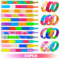 24 Stück Pop It Armbänder Anti-Stress-Spielzeug Kinder Armband aus weichem Silikon, mehrfarbig, Push Bubble Armband, sensorisches Spielzeug für Kinder, Geburtstag, Geschenke
