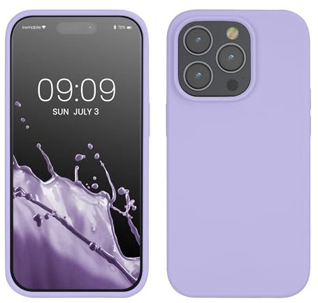 kwmobile Cover per Apple iPhone 14 Pro Custodia - Back Case per Caricatore Wireless - Antiurto e Flessibile in Silicone TPU - lavanda