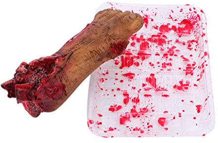 VICASKY Halloween Decoration Bloody Foot Trick Toy Horror Prop for Party Pranks Scary Halloween Body Parts Decor