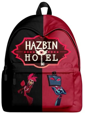 OSRDFV Hazbin Hotel 3D Graffiti Schulranzen Alastor/Engelstaub/Charlie Morningstar Rucksack Anime-Charakter Umhängetasche Student Supplies 16 Zoll (Typ1, 40 * 17 * 30cm)