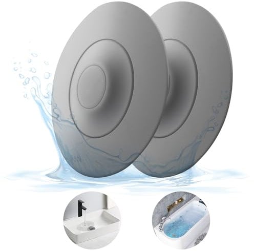 HUAERSICO Tappo Lavandino Silicone 2 Pezzi - Morbido Tappo Lavello Cucina Universale - Silicone Tappo Vasca da Bagno con Filtro per Alimenti e Capelli per Lavandini, Lavabi e Vasche da Bagno