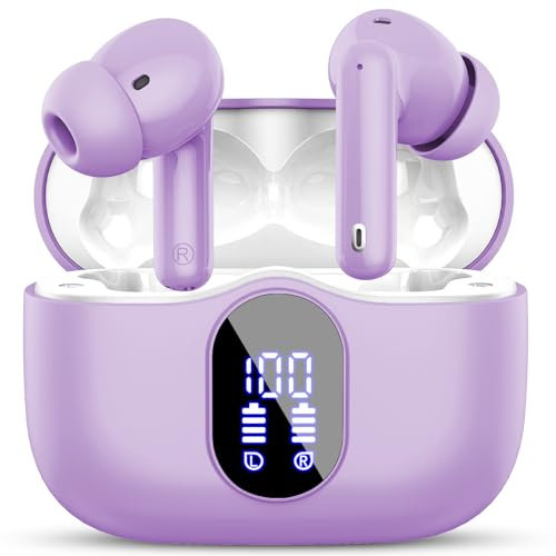 Bluetooth Kopfhörer, Kopfhörer Kabellos Bluetooth 5.3 Sport In Ear Kopfhörer mit 4 Mikrofon, 40 std Spielzeit, LED-Anzeige, ENC Lärmreduzierung, HiFi Stereo Ohrhörer für Arbeit und Studium