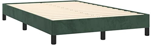 vidaXL Bettgestell, Polsterbett Bett mit Stützbeinen, Bettrahmen mit Lattenrost für Schlafzimmer, Doppelbett Schlafzimmerbett, Dunkelgrün 120x190cm Samt