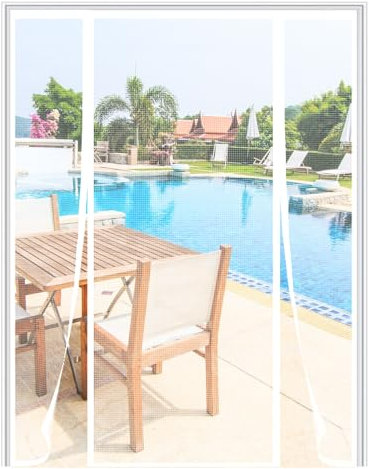 LXHFSH Magnetic Fly Screen Door 240x210cm Magnetic Door Curtain for Double Doors, Anti Mosquito Fly Curtain Door Screens Nets, Shut Automatically Side Opening Fly Screens, Patio Mosquito Screens