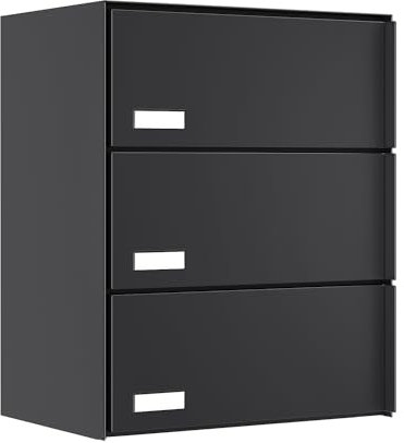 Bravios Briefkasten, Design Wandbriefkasten Oslo for Three in Schwarz