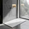 Go Bathrooms White Slate Effect Shower Tray 1800 x 800 mm Rectangular Shower Base with Hidden Waste, Anti-Bacterial Surface–Low Profile Shower Tray for Enclosures