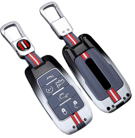 Happyit Zinklegierung Autoschlüssel Hülle Gehäuse Compatible with Dodge RAM 1500 2500 3500 4500 5500 Pickup 2019 2020 2021 2022 4/5/6 Tasten (6 Tasten)