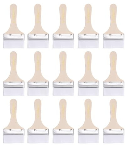 sourcing map 15pcs Paint Brushes 3 Paint Brush Nylon Flat Wall Paint Brush Soft Bristle with Wood Handle for Painting DIY Latex Paints Furniture Cabinets Fences, White