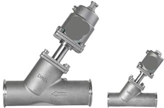 FANNIXI Pneumatisches Winkelsitzventil Pneumatisches Winkelsitzventil mit Schnellmontage, Tri-Clamp 304 Edelstahl, Y-Typ, Hochtemperatur-Dampf-Absperrventil(3/4,B Type_Single-Acting)