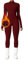 OEAK Damen Sport Jumpsuit Lang Eng Yoga Overall Langarm Rollkragen Playsuits mit Reißverschluss Nahtloser Fleece gefüttert Bodysuit Einteiler Romper,Ancora Rot,XL