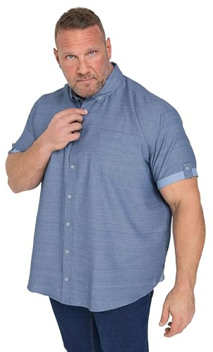 BadRhino Big & Tall Airforce Blue Slub Shirt - Men's - Plus Size Curve