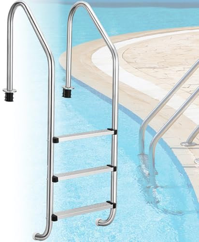 Escalera for piscina, escalera de acero inoxidable for piscina, escaleras con pedales for piscina, escalera de pedales for piscina enterrada,antideslizante,resistente, for piscina interior o exterior(