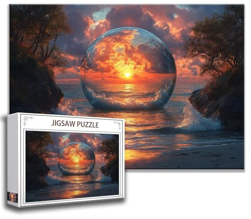 Kristall Puzzle 200 Teile Kinder, Jigsaw Puzzle Landschaft Puzzle Erwachsene, Junge, Mädchen, Geschicklichkeitsspiel für Die Ganze Familie, Klassische Holzpuzzle für Wand Zimmer Deko Wohnzimmer V-6