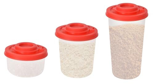 Marjoramy 3 Stück Kleine Salz Und Pfefferstreuer Für Unterwegs, Mini Salzstreuer in Verschiedenen Größen Für Unterwegs Mit Deckel Für Restaurants,Die Küche,Camping Und Grill Im Freien (Rot)