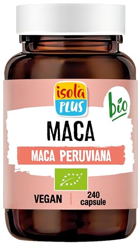 ISOLA PLUS Maca Gialla Peruviana Bio 240 Capsule 560mg | Integratore alimentare, biologico, energia resistenza e concentrazione, antiossidante naturale, ricco di nutrienti, vegano