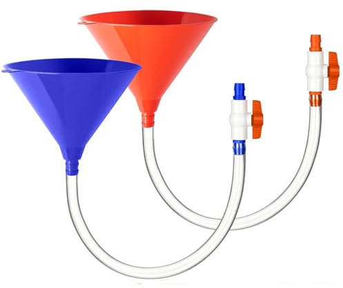 2 Stück Party Biertrichter, Bierbong Trichter mit Absperrhahn und Schlauch, Einzelkopf Getränke-Trichter, Trinktrichter, Lustiges Trinkspiel für Oktoberfest Geburtstage Hochzeiten House Party