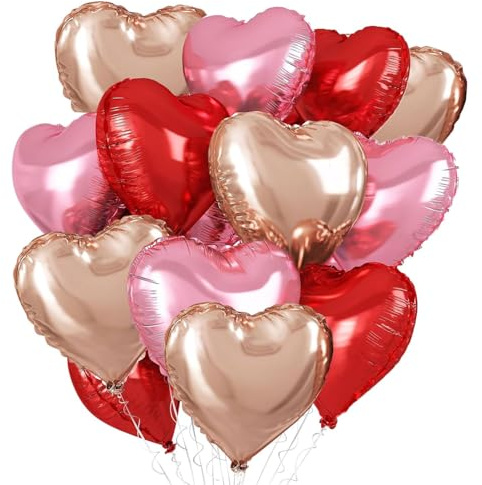 30 Stück 18 Zoll Herzballons,Herz Folienballon,Herz Helium Luftballons,Herzform Folienluftballon,Herzluftballons Geeignet für Verlobung Heiratsantrag Deko Folienballon Hochzeit Geburtstagsdeko