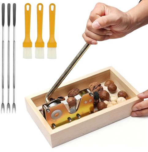 ALKNOT Nussknacker Walnüsse, Nut-Cracker mit Hebel-Funktion, Walnussknacker Nussknacker, Blume Nussknacker Nusszange, Walnussknacker grönverstellbar, Walnuss Zange,Edelstahl Nüsse Nussknacker