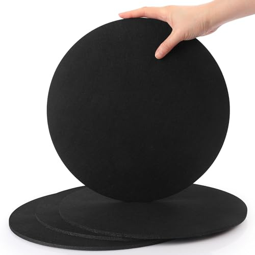 SOSMAR 4 Felt Coasters Plant Coaster Felt Mat for Pots/Glasses/Vases, Plant Pot Mat for Gardening, Indoor, Table Protector Table Mats 30cm/ Black