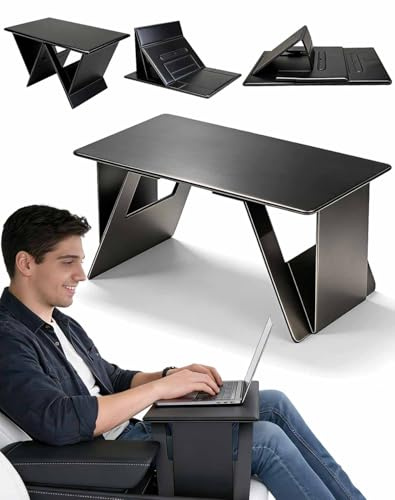 Autofold Pro Portable Car Desk – 2-in-1-Ablage für Essen & Arbeiten im Auto 4 Modi Aufstellen, Schnell aufklappbar & leicht zu reinigen Klappbarer Auto-Tisch für Fahrer, Roadtrips, Arbeit (Schwarz)