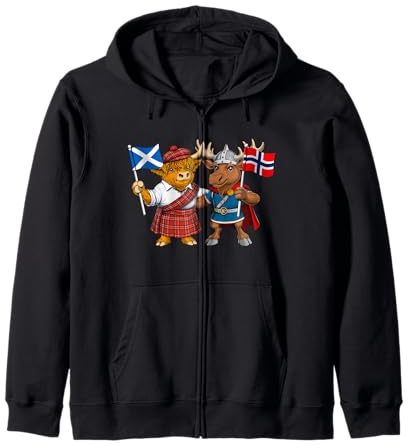 Raíces Escocesas-Noruegas Bandera Escocia Noruega Herencia Sudadera con Capucha