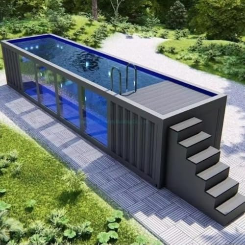 Piscina contenitore fuori terra portatile personalizzabile da 1,2 m, moderna piscina esterna da 20 FT con pannello di visualizzazione in acrilico, piscina modulare nel cortile per ville e case vacanze