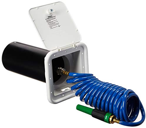 Valterra Phoenix Wasserhähne PF147007 Spray Away selbstspeichernde Sprühpistole mit Schnellverbindungsventil – 38,1 cm Langer Spiralschlauch, weiß