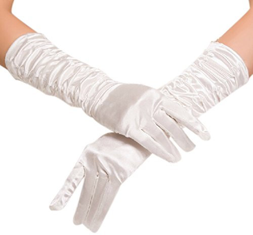 FakeFace Damen Ellenbogen Fingerspitzen Handschuh Falte Elastischer Satin Brauthandschuhe Party Abendhandschuhe handschuhe Winter Frühling Sommer