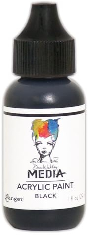 Ranger Dina Wakley Media Acrylic Paint Synthetic Material, Synthetic Material, Black, 3.1 x 3.1 x 8.5 cm