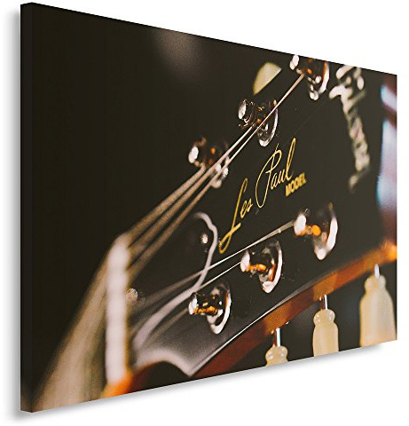 Feeby. Wandbild - 1 Teilig - 30x40 cm, Leinwand Bild Leinwandbilder Bilder Wandbilder Kunstdruck, INSTRUMENT, GITARRE, SCHWARZ