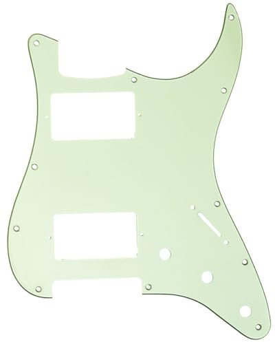Musiclily Pro 11 Löcher HH Strat Pickguard 2 Humbucker Gitarren Schlagbrett für Fender American/Mexican Standard Stratocaster Modern Style E-Gitarre,3 lagig Mint Green