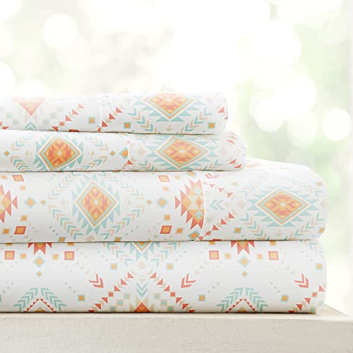 Linen Market Becky Cameron Bettlaken-Set, sehr weich, Gemustert, Kingsize, Aztec Dreams Coral