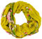 AvaMia Loop Schal Schlauchschal mit Blumen und Blüten gemustert 80 x 170 cm, Senf-Gruen