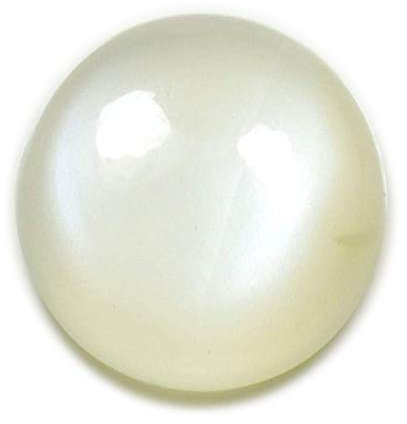55Carat 10 x 10 mm großer echter Mondstein, Großhandelsstein, weiß, rund, Cabochon, flache Rückseite, loser Edelstein, Stein, Natürlich-weißer Mondstein