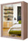 A.C. Milan Modern Double Mirror sliding door wardrobe with LED Light Width 100cm/120cm/150cm/180cm/203cm/250cm (100, Oak/Sonoma)